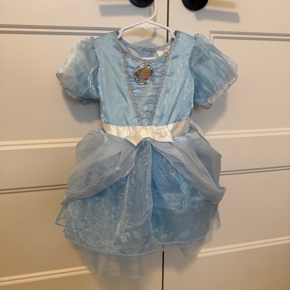 Disney Cinderella Princess Dress Costume with White Sash